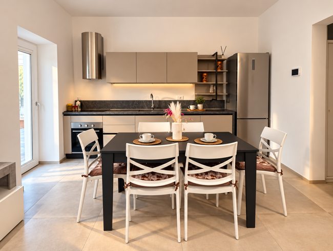 Cucina e zona pranzo Sunset Suite